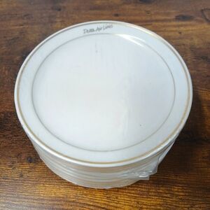 Set of 9 Vintage DELTA AIR LINES 6" Glass Plates In Orginal Shrink Wrap